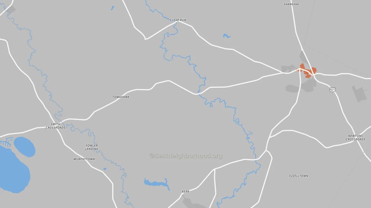 Bike Grade map of Harrells, NC