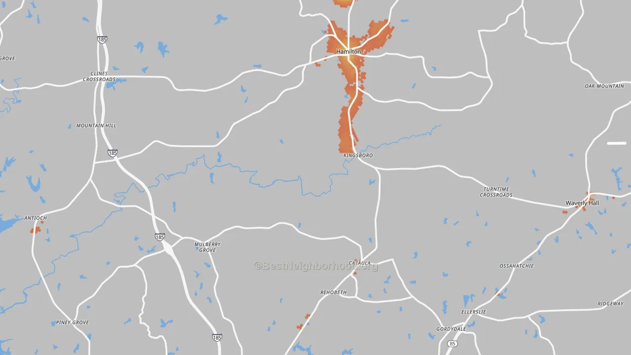 Bike Grade map of Harris County, GA