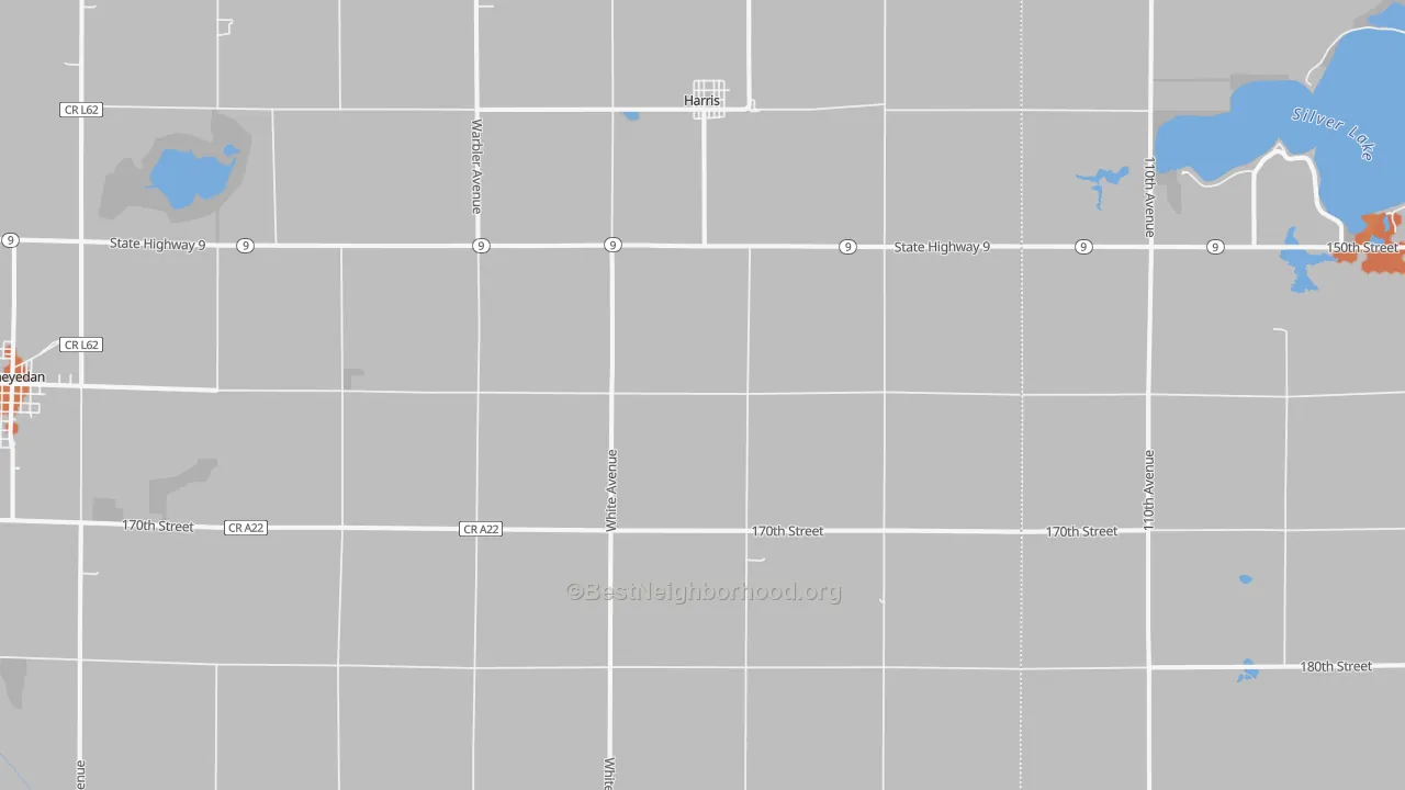 Bike Grade map of Harris, IA