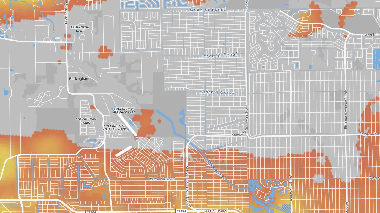 Bike Grade map of Harris, Lehigh Acres, FL