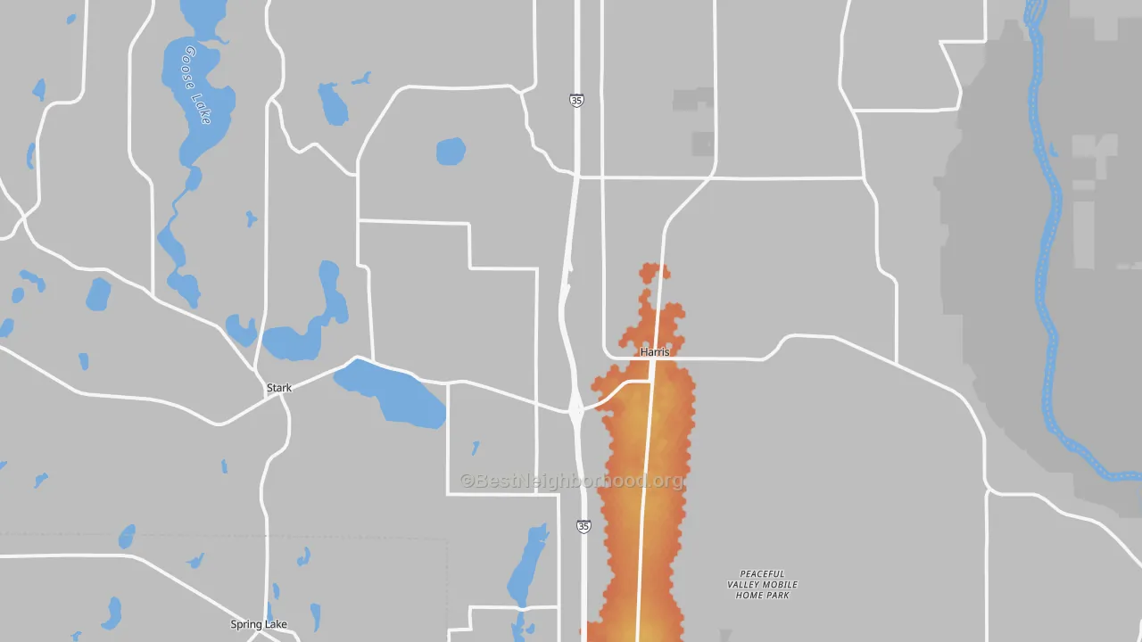 Bike Grade map of Harris, MN