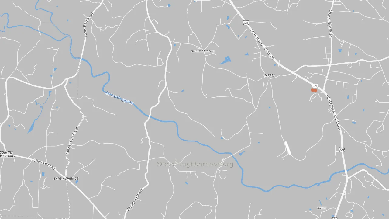 Bike Grade map of Harris, NC
