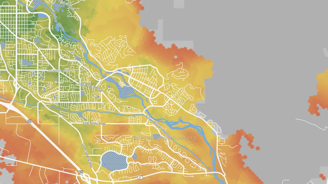 Bike Grade map of Harris Ranch, Boise, ID