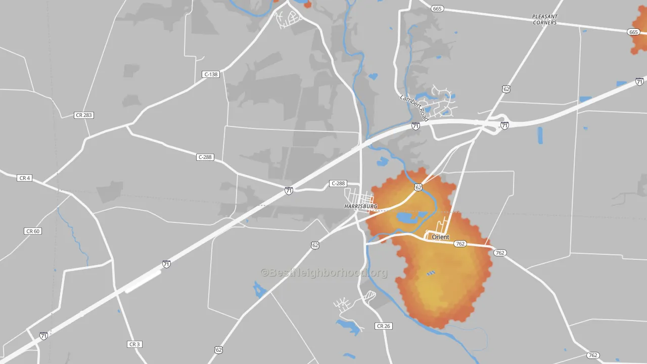 Bike Grade map of Harrisburg, OH