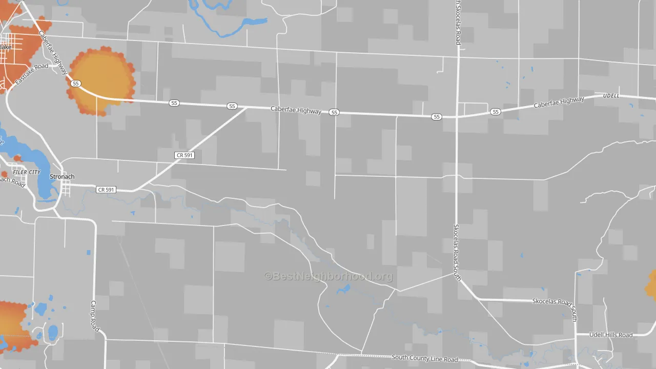 Bike Grade map of Harrison Beach, MI
