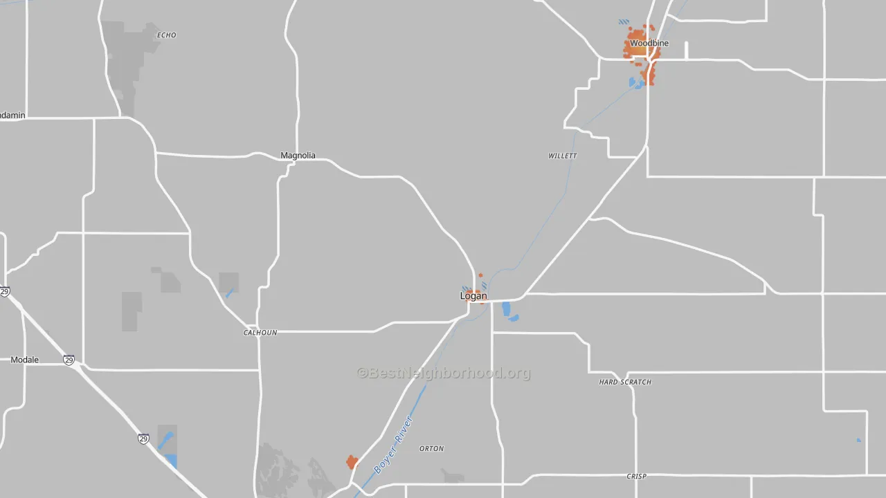Bike Grade map of Harrison County, IA