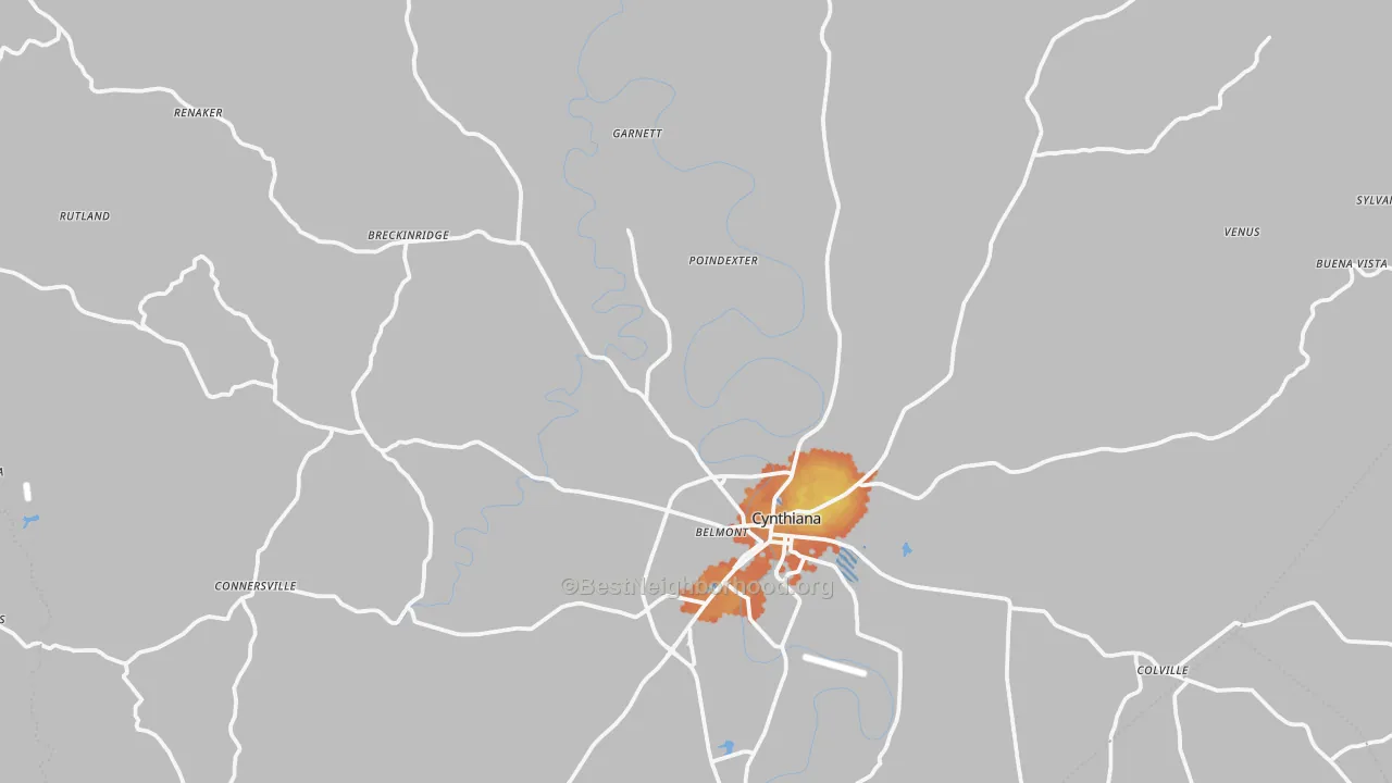 Bike Grade map of Harrison County, KY