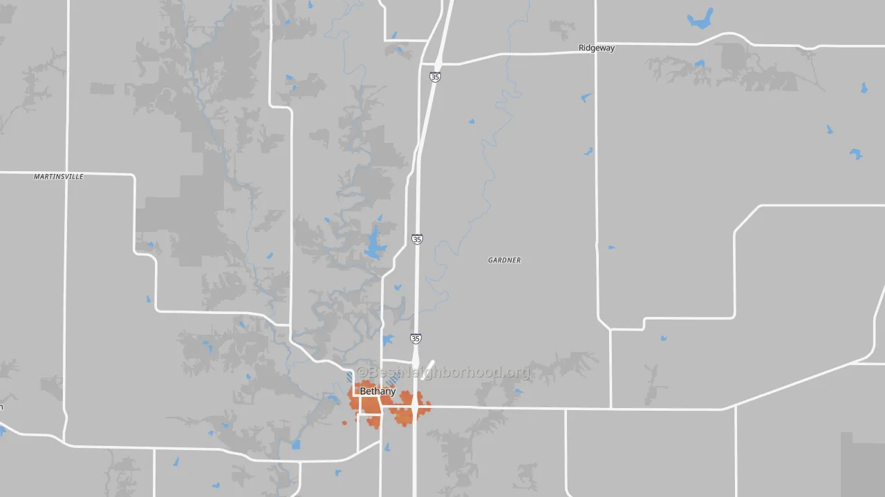 Bike Grade map of Harrison County, MO