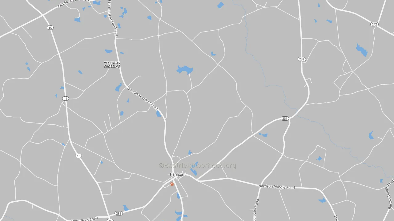 Bike Grade map of Harrison, GA
