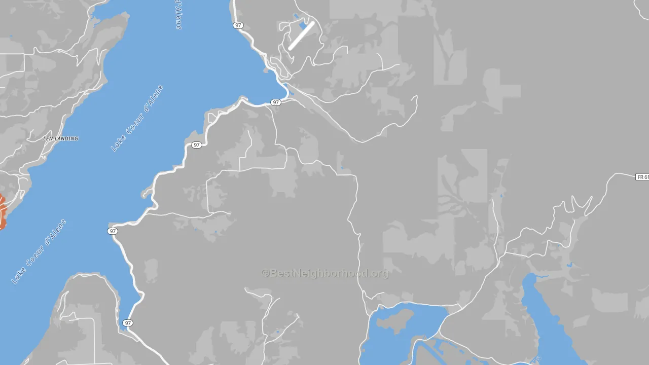 Bike Grade map of Harrison, ID