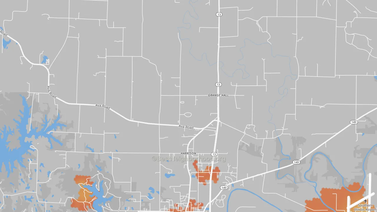 Bike Grade map of Harrison, IL
