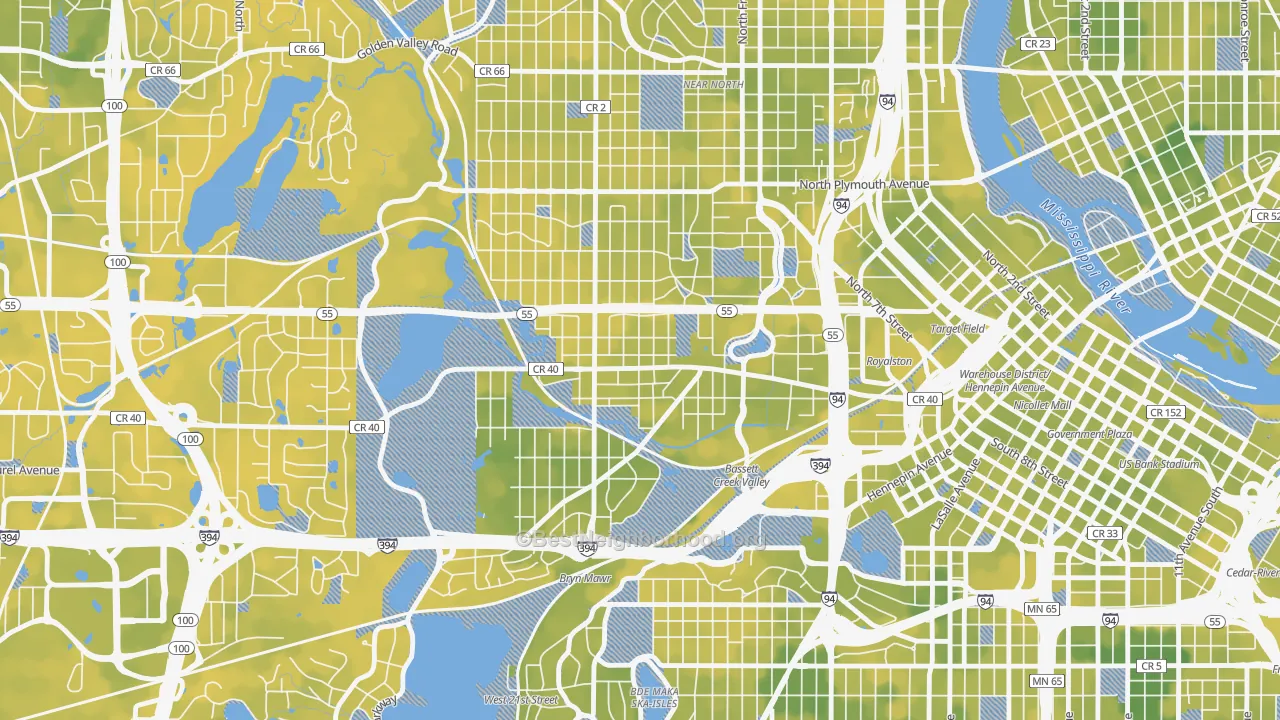 Bike Grade map of Harrison, Minneapolis, MN