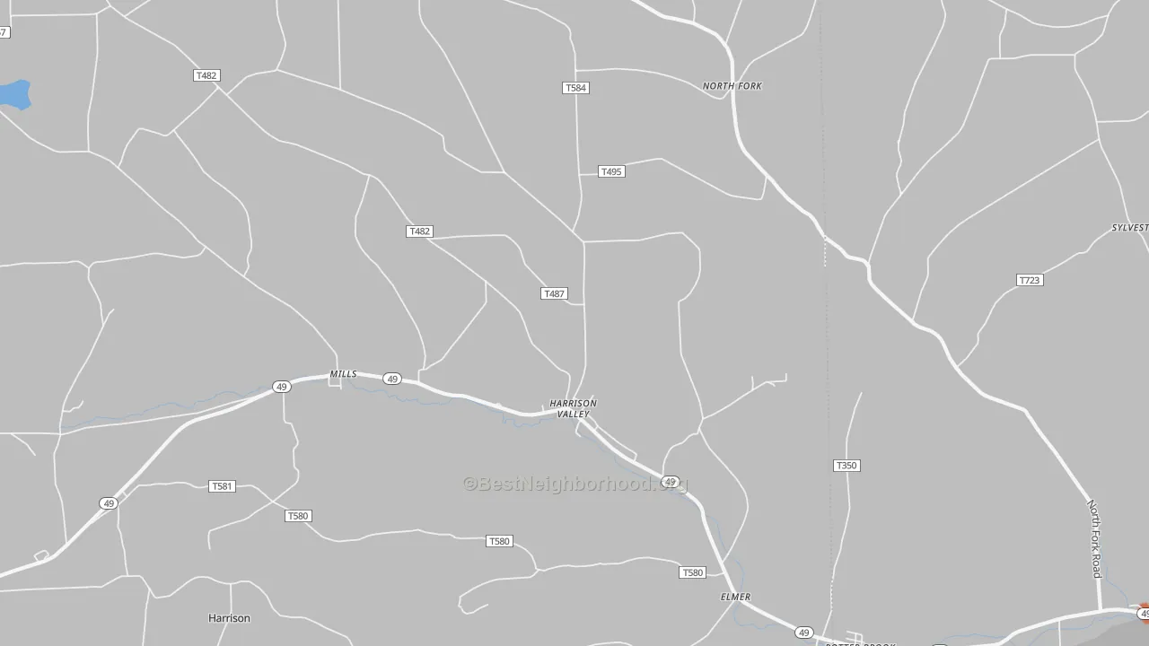 Bike Grade map of Harrison Valley, PA