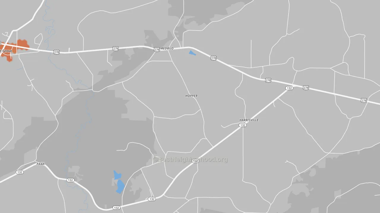 Bike Grade map of Harrisville, AL