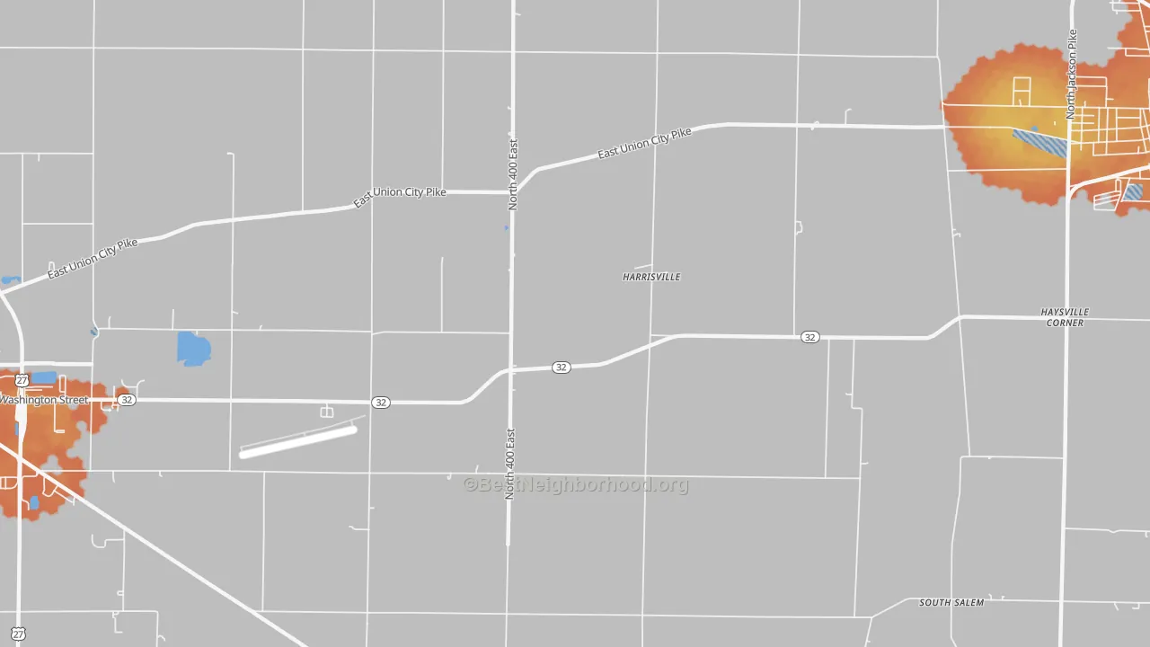 Bike Grade map of Harrisville, IN