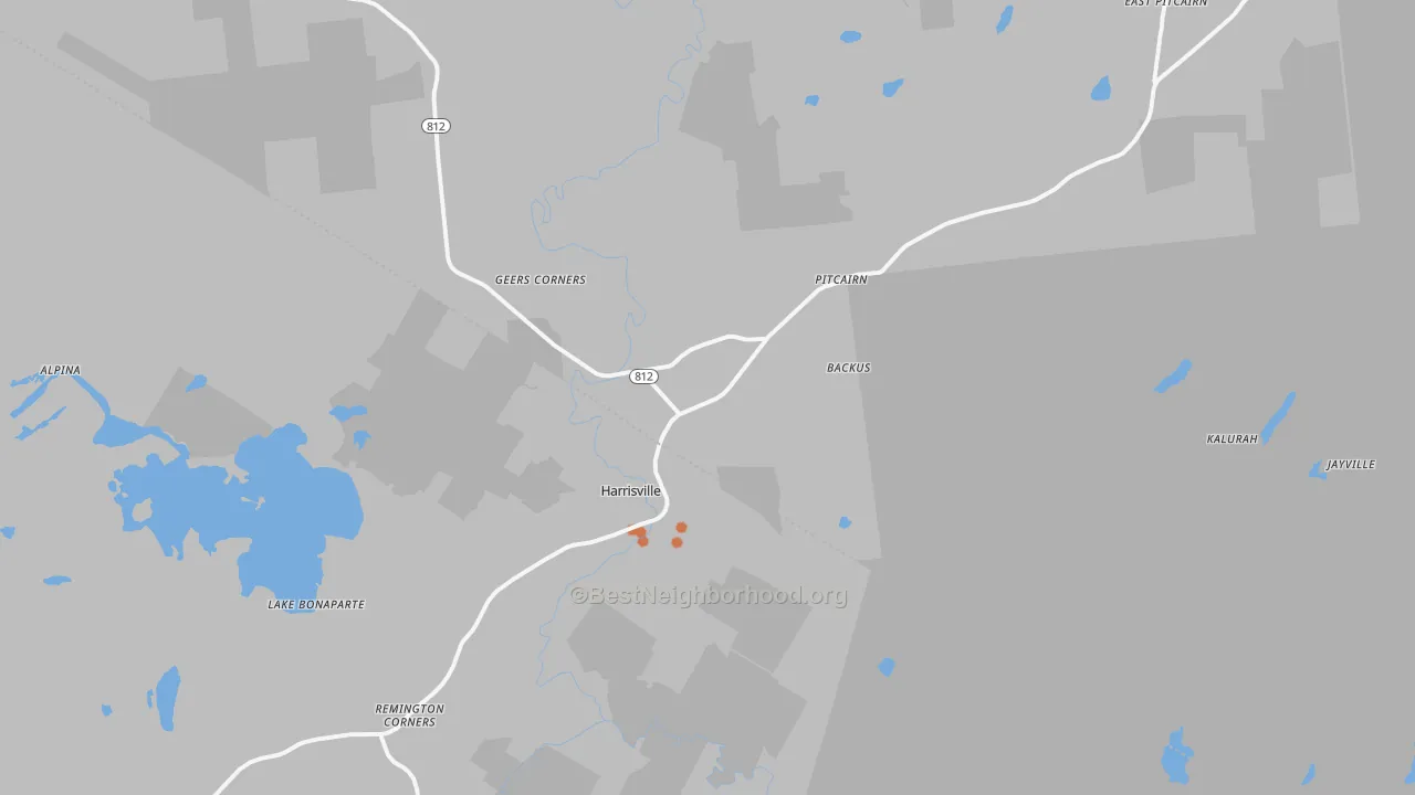 Bike Grade map of Harrisville, NY