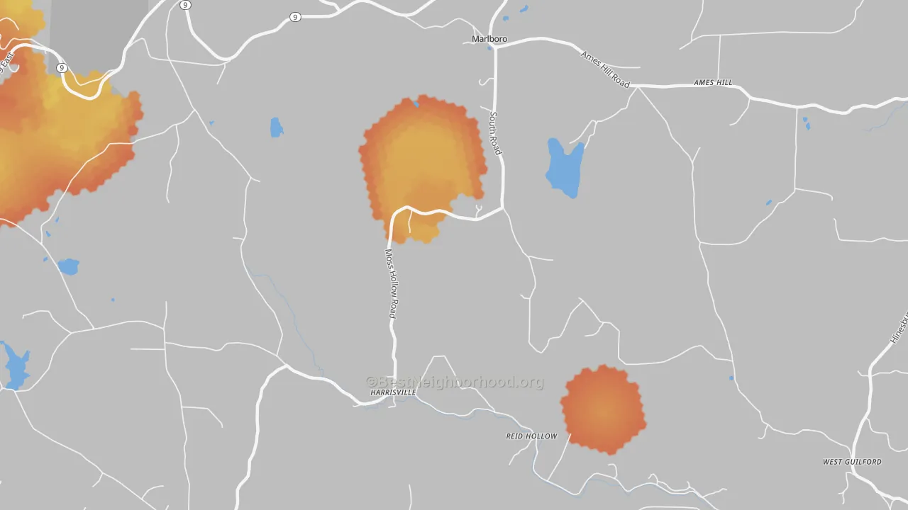 Bike Grade map of Harrisville, VT