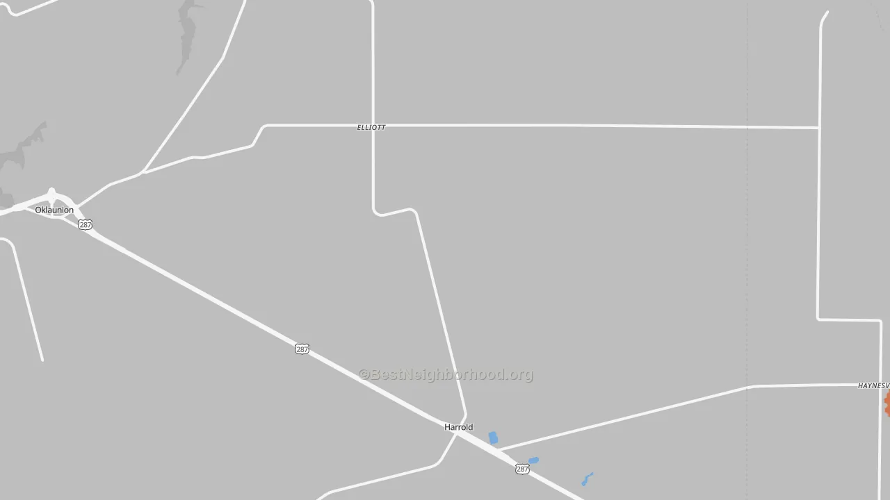 Bike Grade map of Harrold, TX