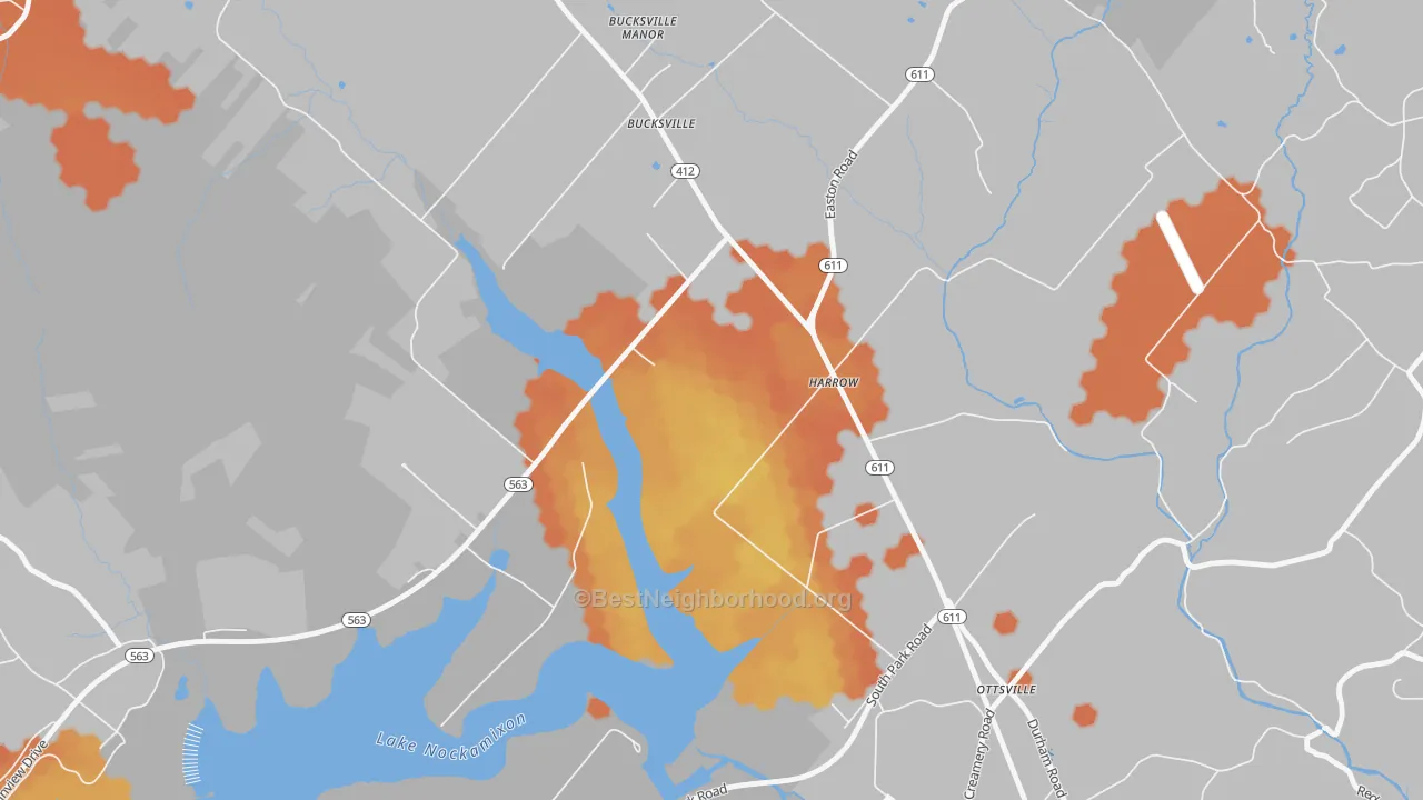 Bike Grade map of Harrow, PA