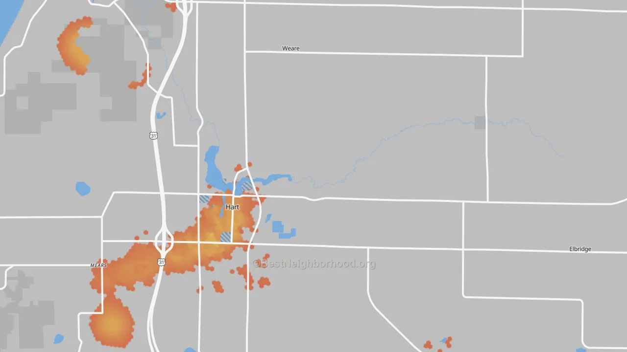 Bike Grade map of Hart, MI