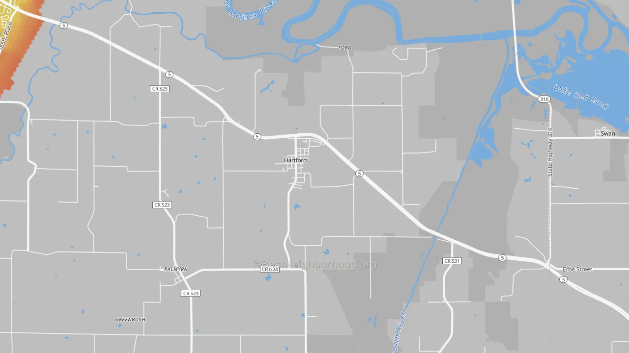 Bike Grade map of Hartford, IA