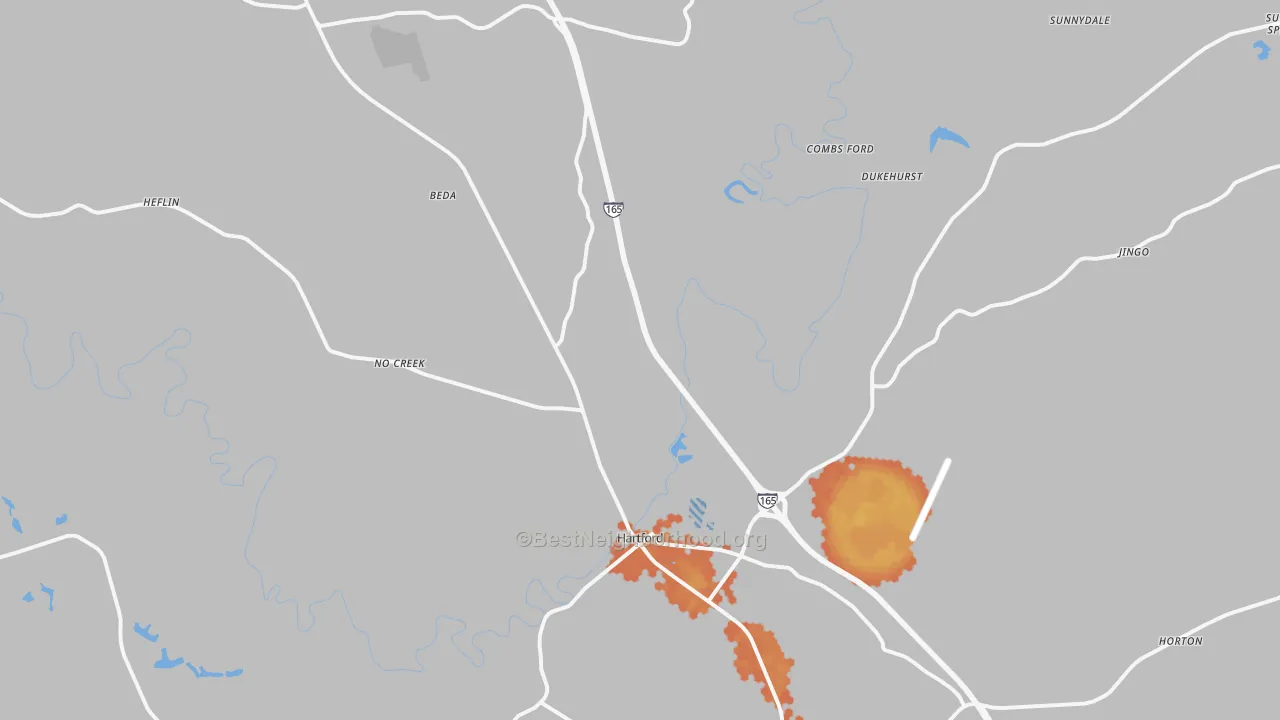 Bike Grade map of Hartford, KY
