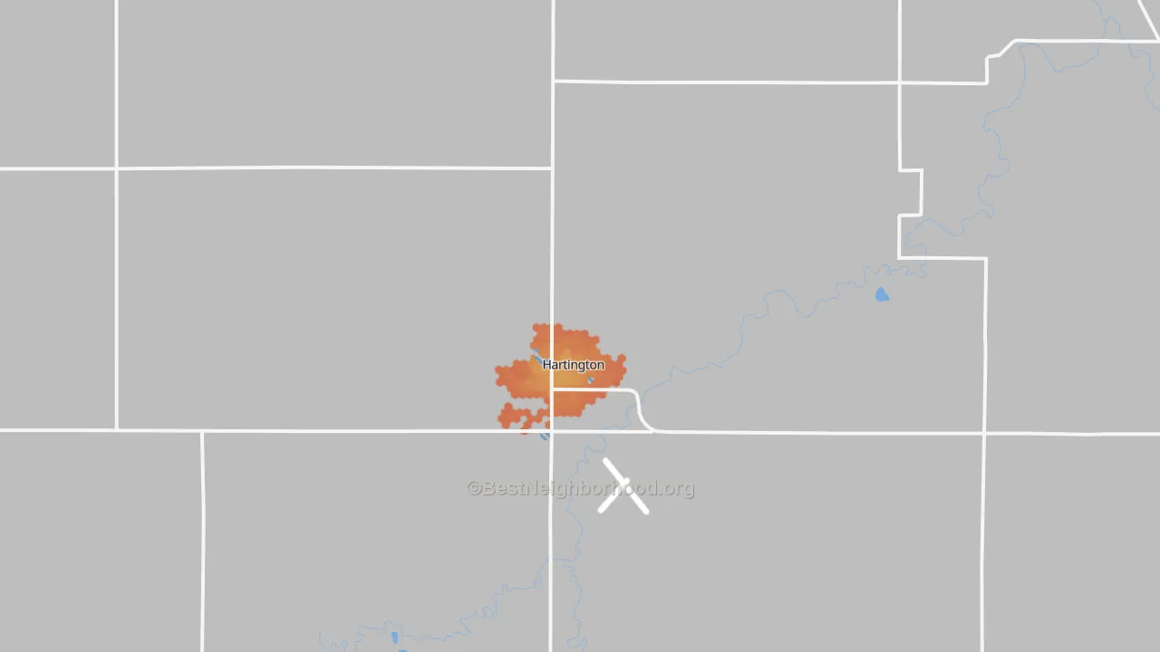 Bike Grade map of Hartington, NE