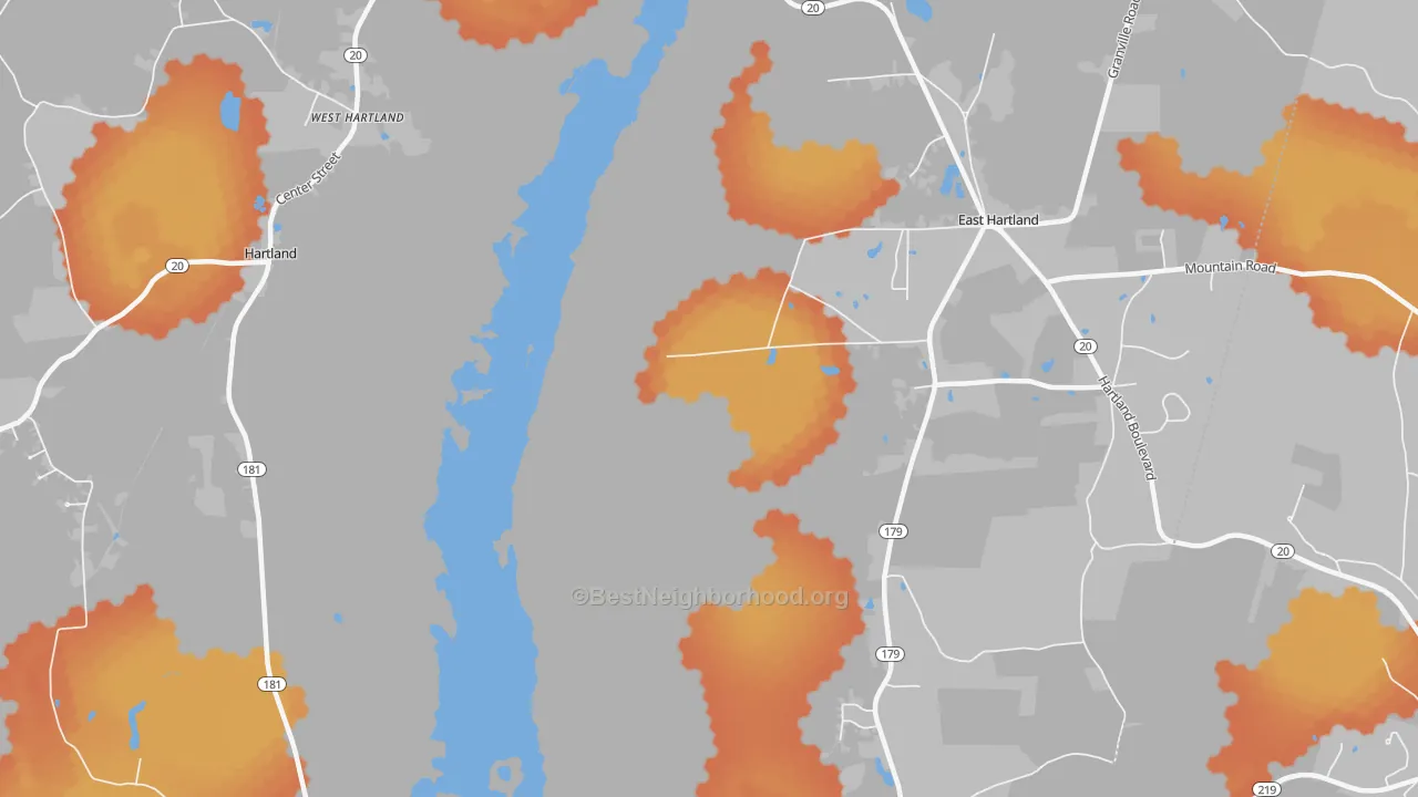 Bike Grade map of Hartland, CT
