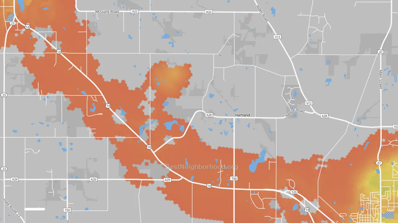 Bike Grade map of Hartland, IL