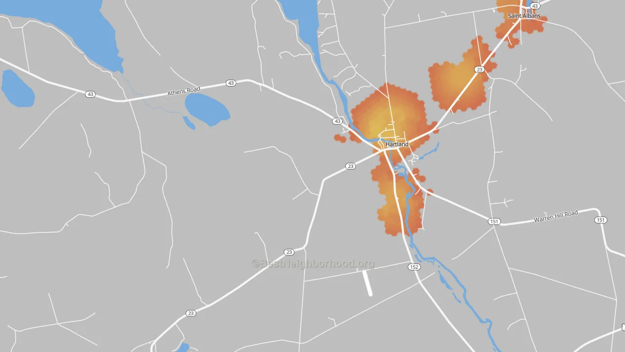 Bike Grade map of Hartland, ME