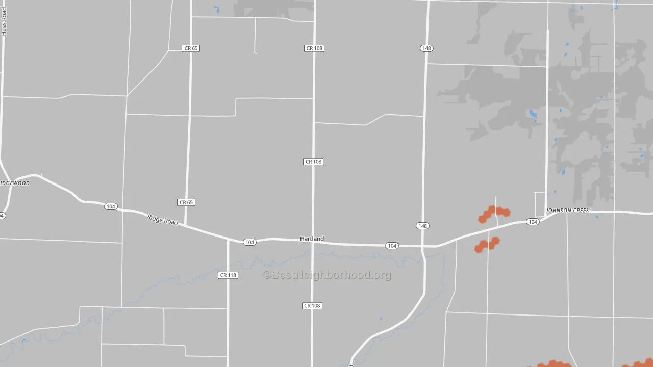 Bike Grade map of Hartland, NY