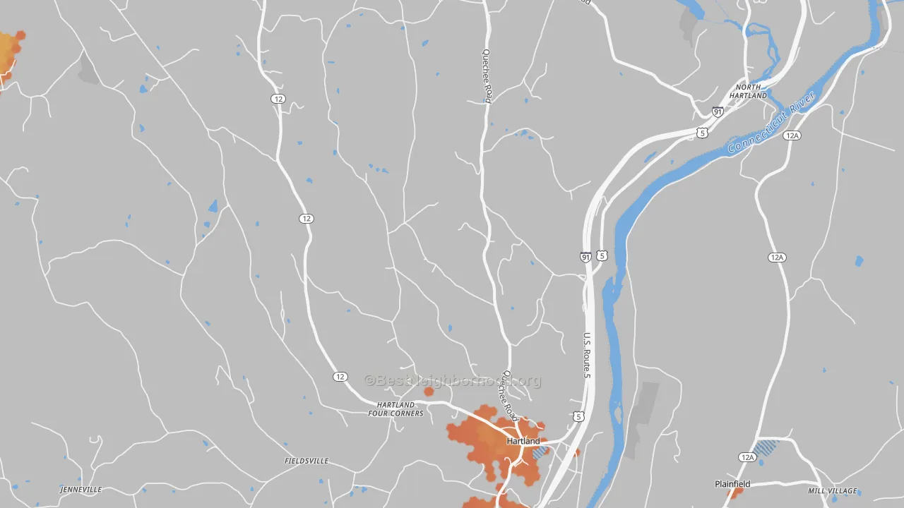 Bike Grade map of Hartland, VT