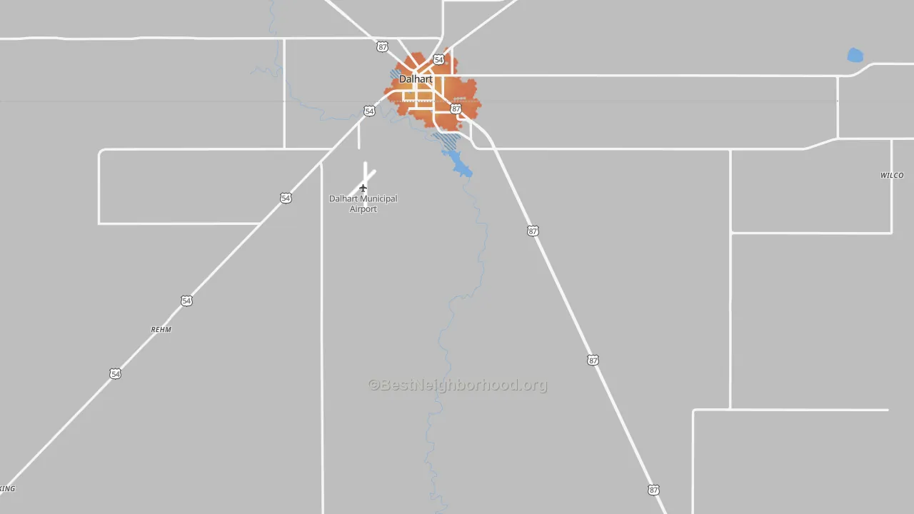 Bike Grade map of Hartley County, TX