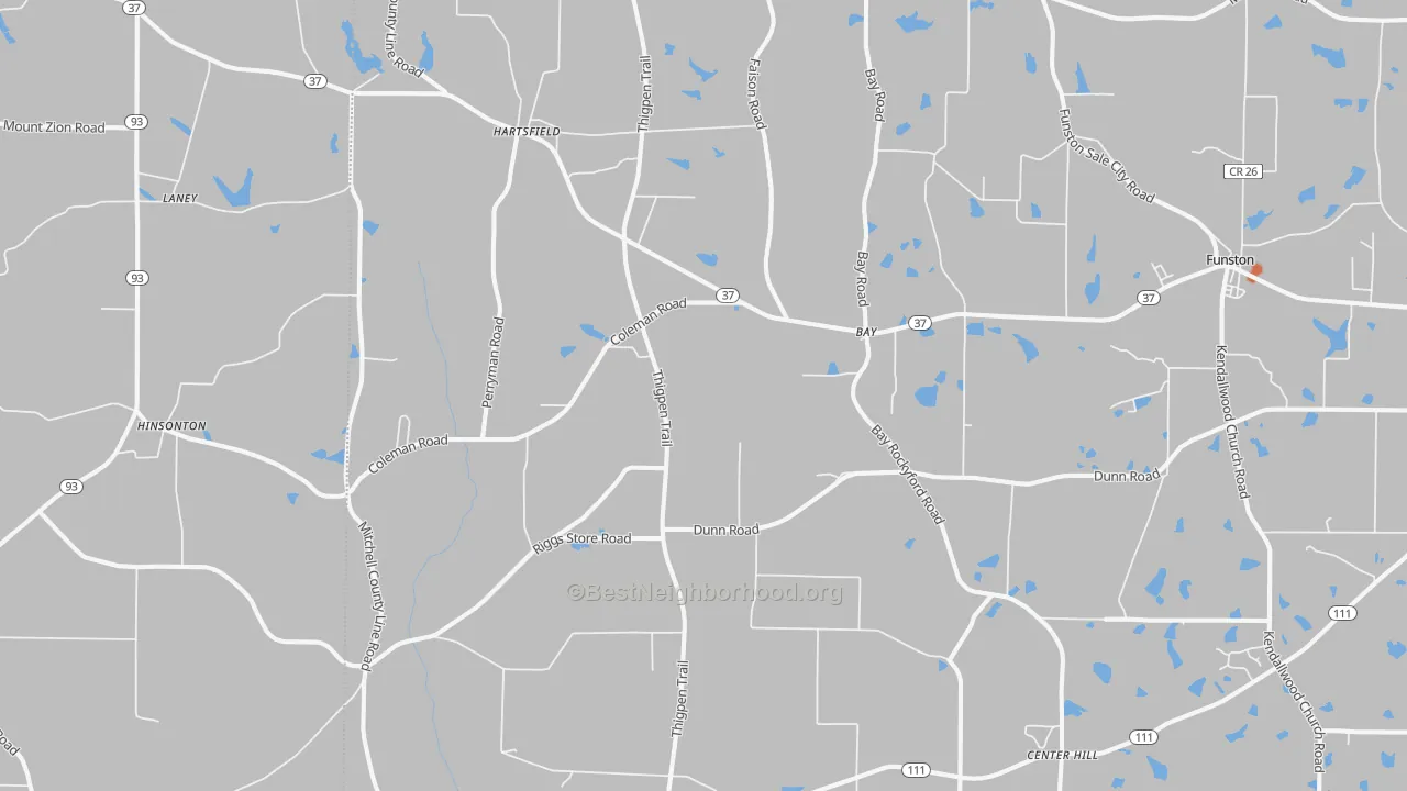 Bike Grade map of Hartsfield, GA
