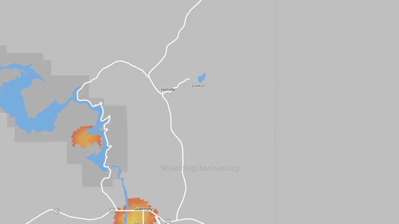 Bike Grade map of Hartville, WY