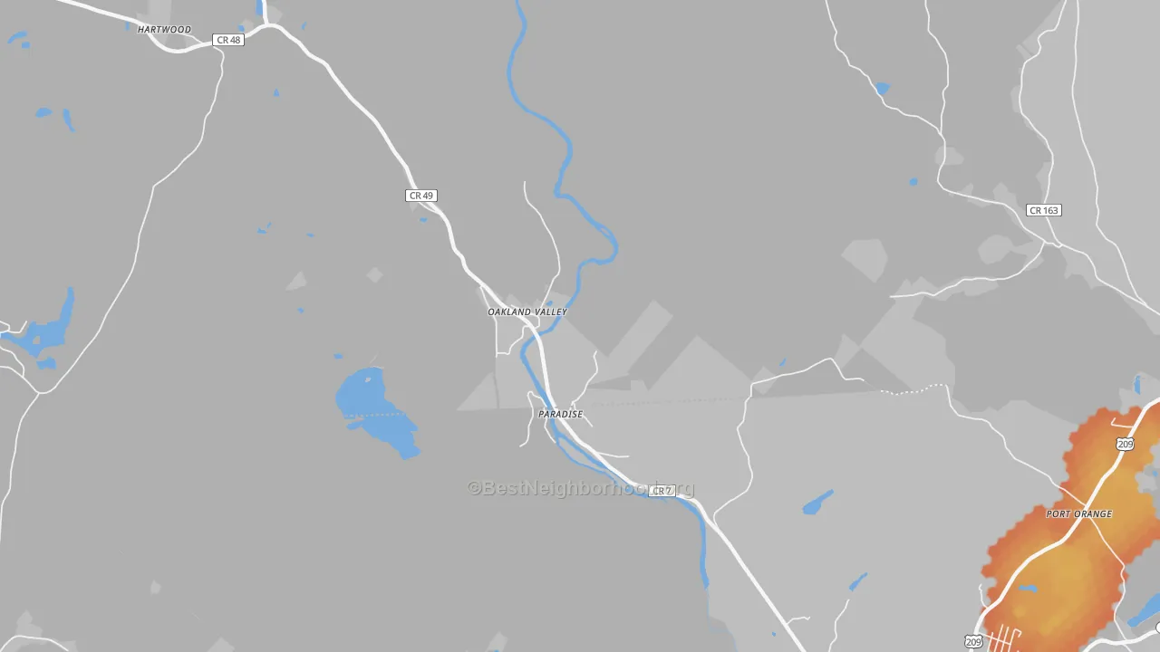 Bike Grade map of Hartwood, NY