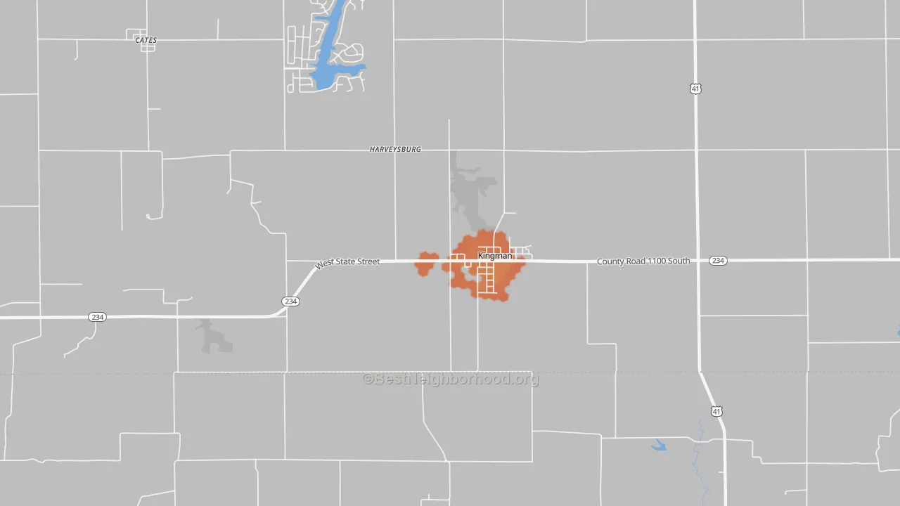 Bike Grade map of Harveysburg, IN