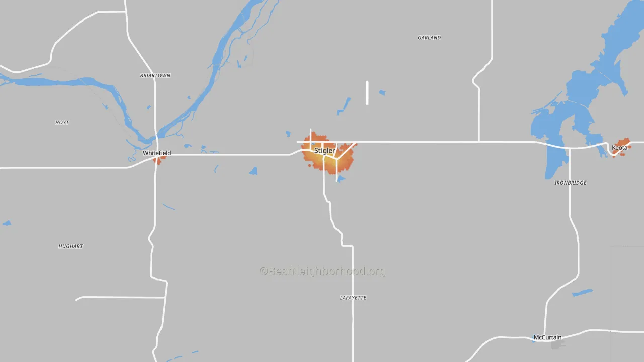 Bike Grade map of Haskell County, OK