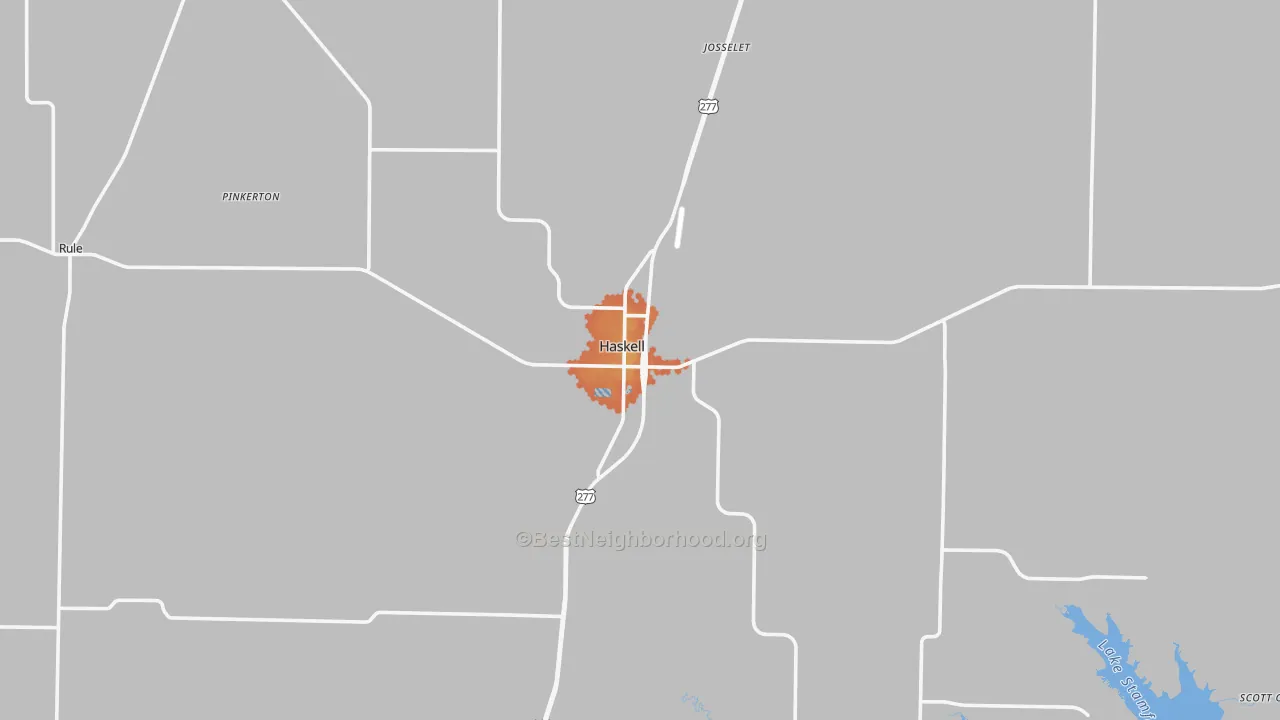 Bike Grade map of Haskell, TX