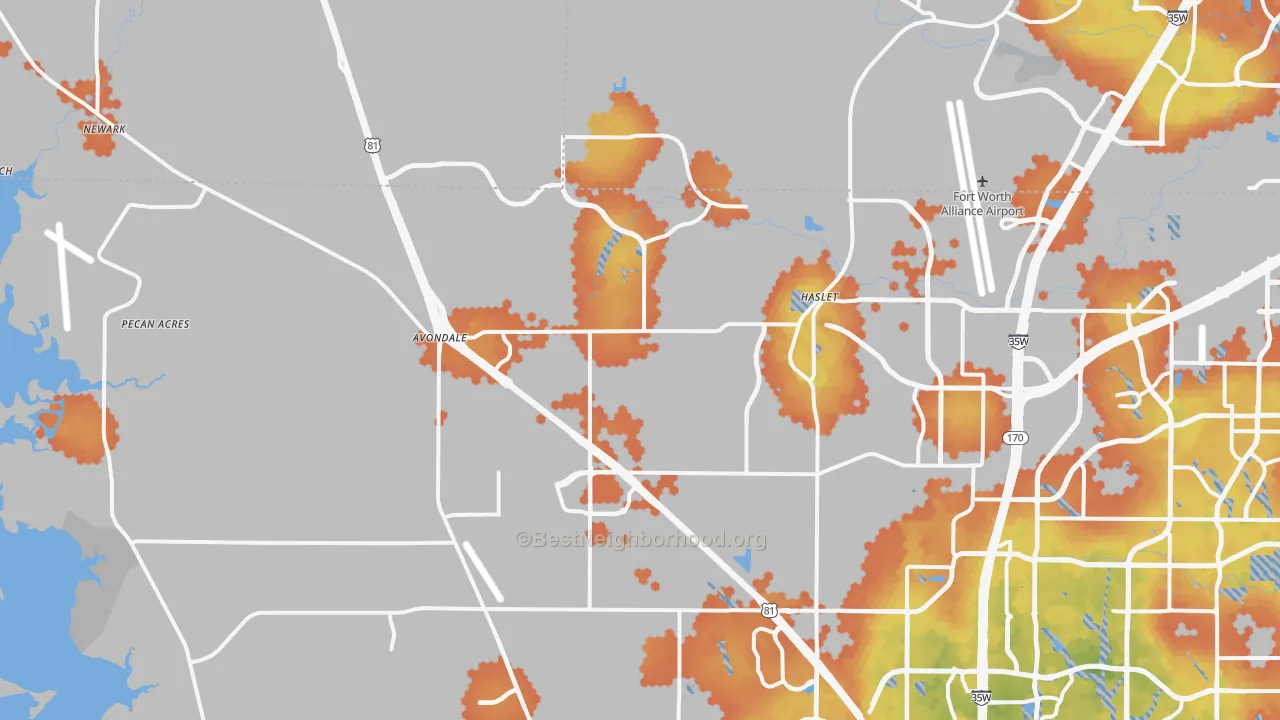 Bike Grade map of Haslet, TX