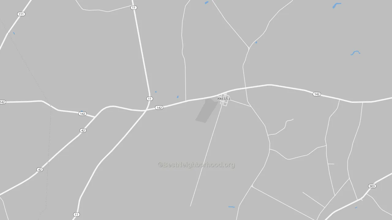 Bike Grade map of Hassell, NC