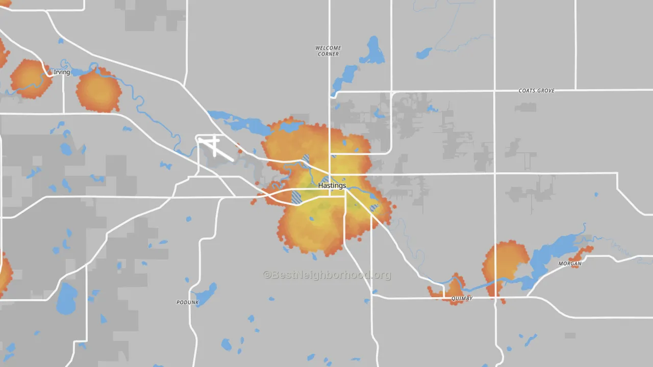 Bike Grade map of Hastings, MI