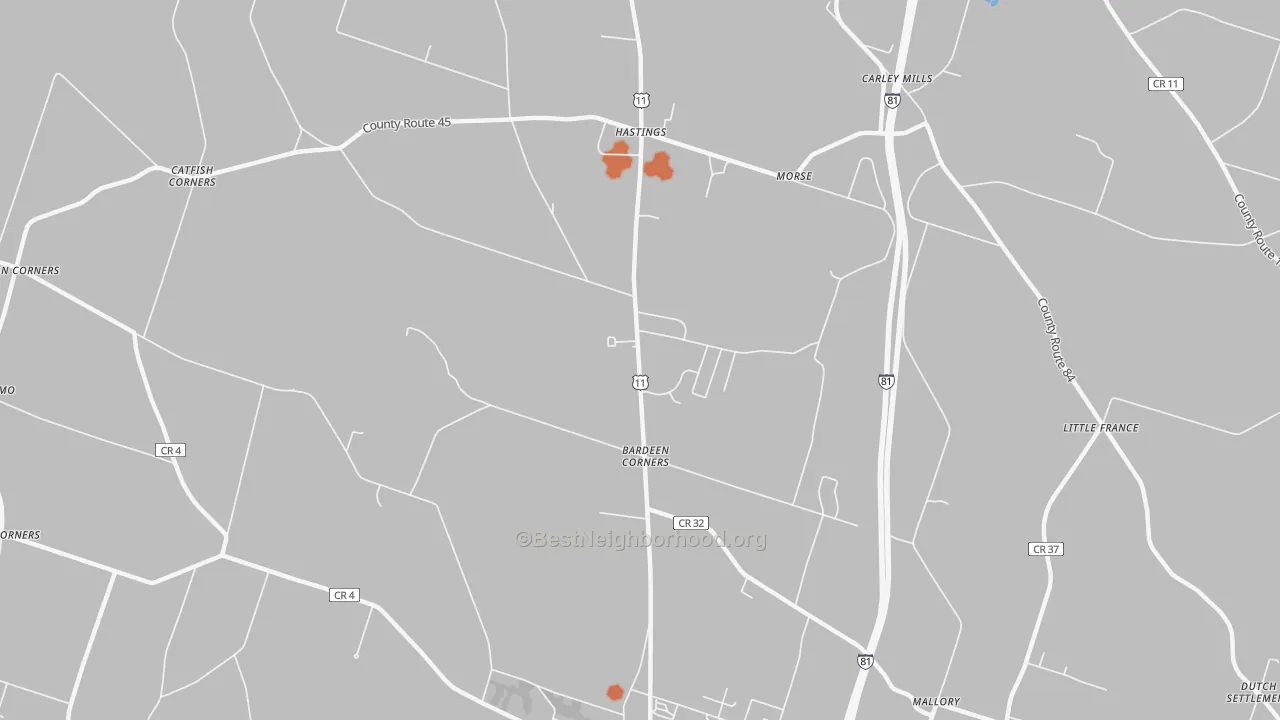 Bike Grade map of Hastings, NY