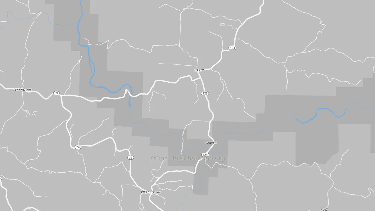 Bike Grade map of Hasty, AR