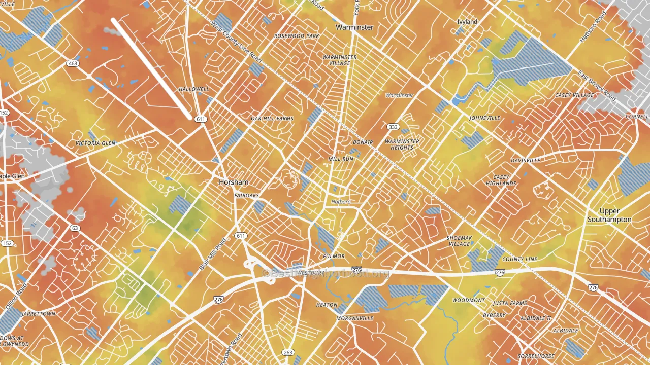Bike Grade map of Hatboro, PA