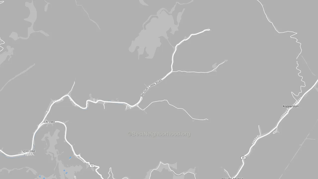 Bike Grade map of Hatcher, WV