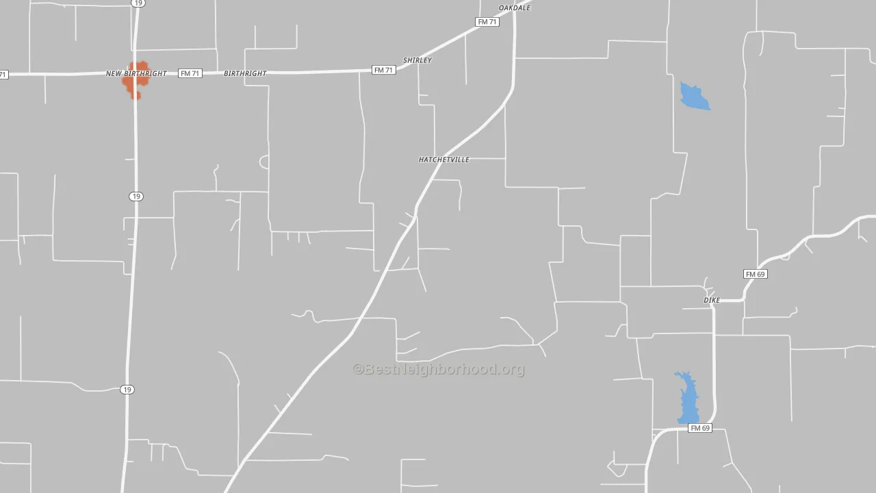 Bike Grade map of Hatchetville, TX