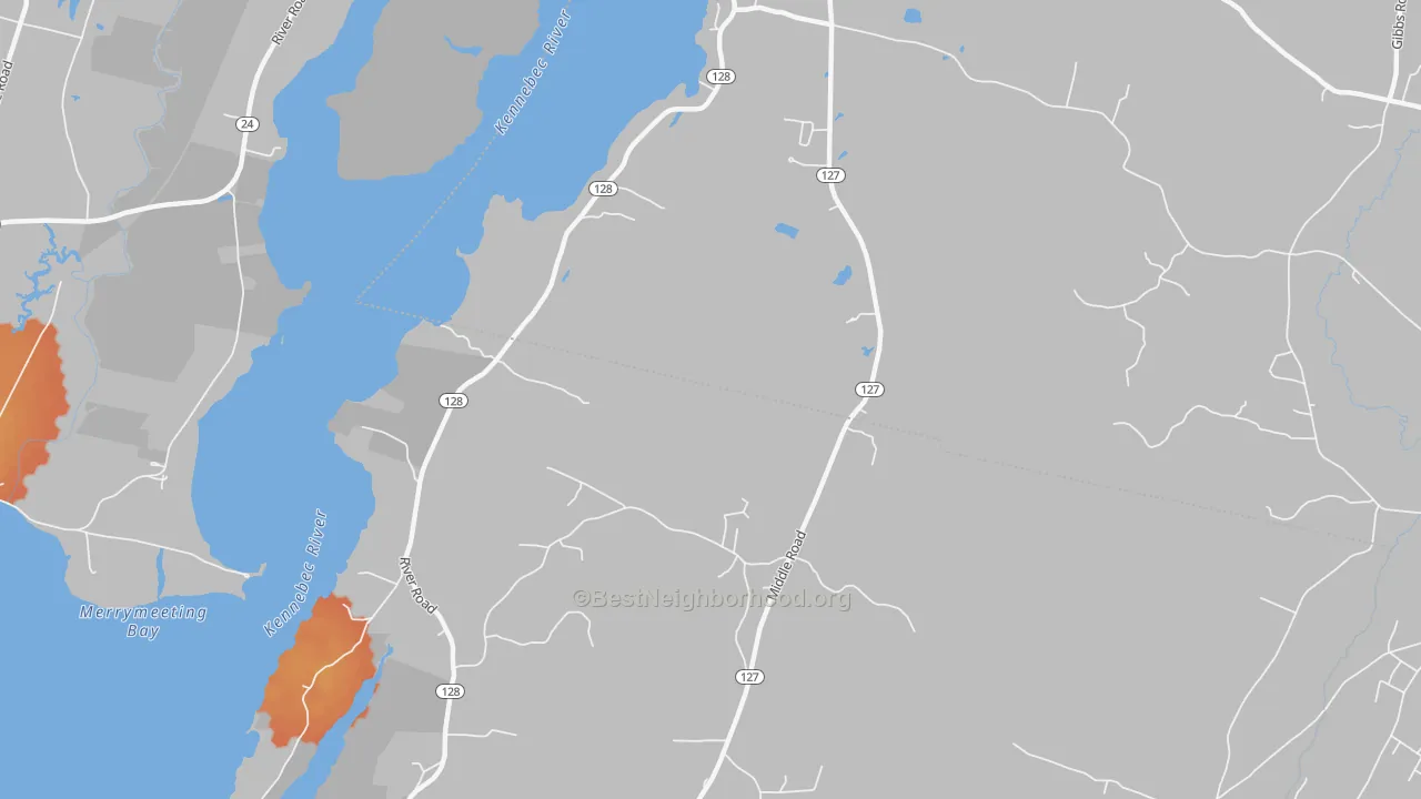 Bike Grade map of Hatchs Corner, ME