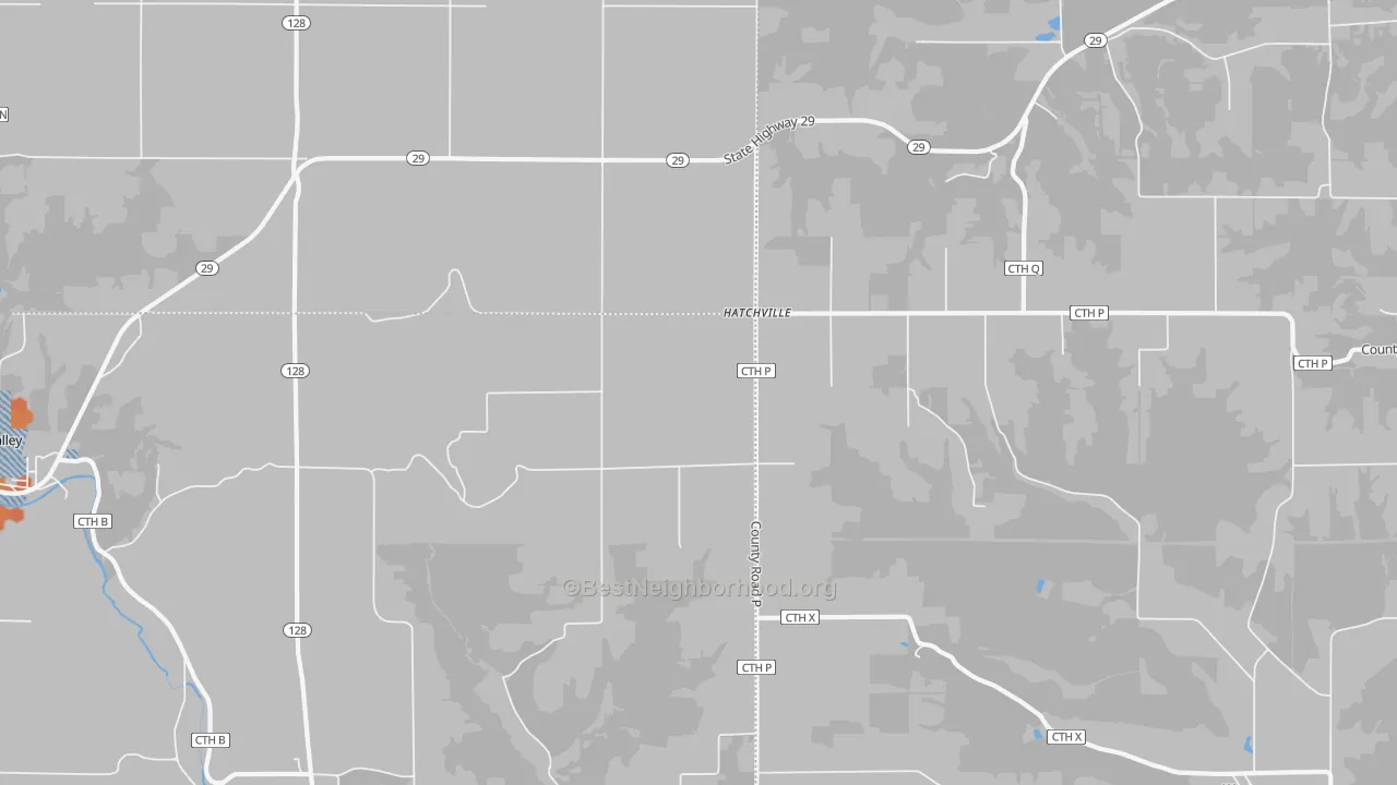 Bike Grade map of Hatchville, WI