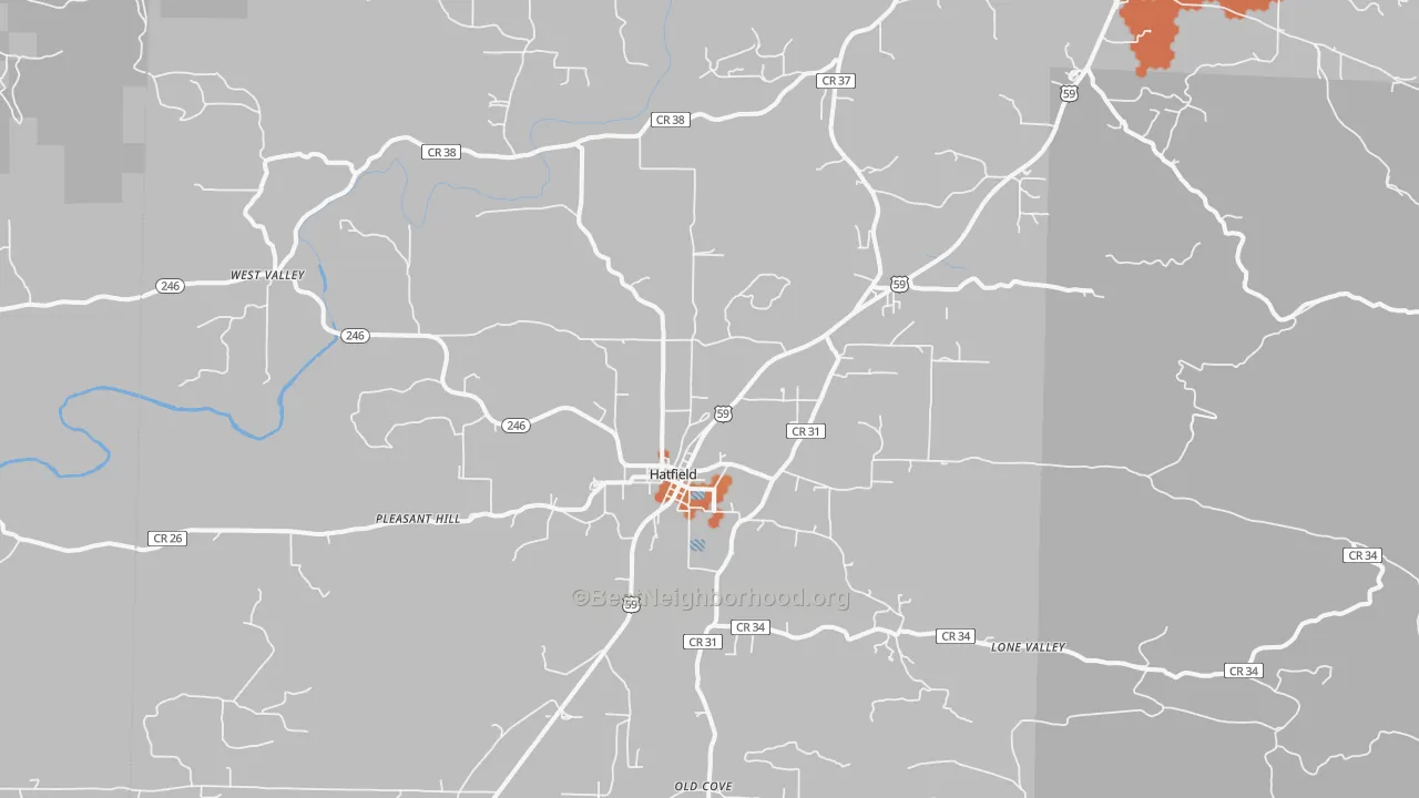 Bike Grade map of Hatfield, AR